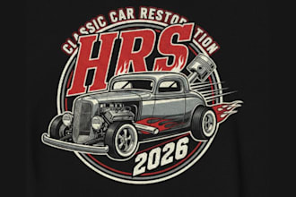 design amazing wonderful classic car logo