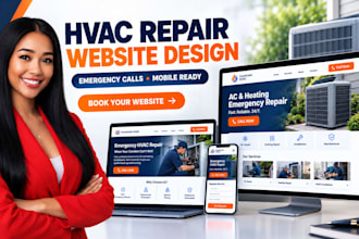 design hvac contractor website and emergency repair landing page, ac repair site