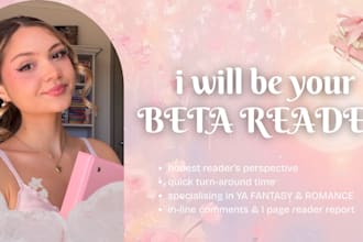 beta read your ya fantasy or romance novel