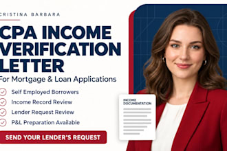 provide CPA income verification letter for mortgage and loan applications