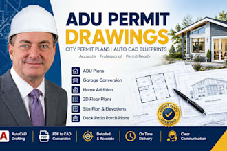 create adu permit drawings city permit plans autocad blueprints