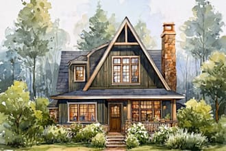 draw a custom wedding venue or home illustration
