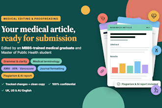 expertly edit and proofread medical articles for submission