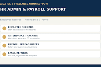 provide HR admin, payroll and attendance support