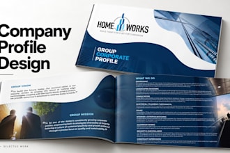 design a professional company profile and corporate brochure