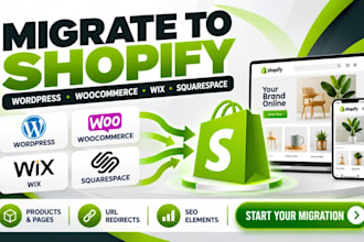 migrate wordpress to shopify, wix to shopify, woocommerce to shopify migration