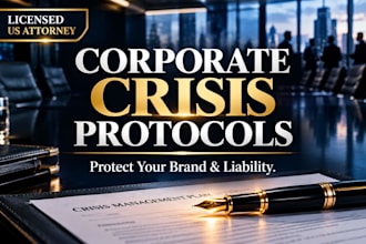 write elite corporate crisis protocols and communication plans