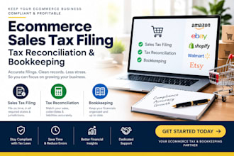 do e commerce sales tax filing, tax reconciliation, and bookkeeping