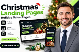design christmas landing pages seasonal sale landing holiday sales pages