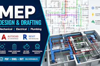 design mechanical electrical and plumbing mep drawings in autocad and revit