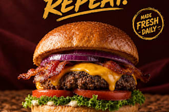 design premium fast food poster, restaurant advertisement