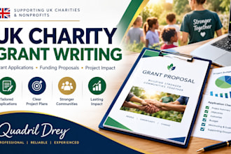 write UK charity grant applications and funding proposals