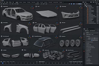 3d car modeling vehicle design cad model car bodykit low poly car part 3d print