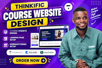 thinkific course website design thinkific landing page thinkific webinar funnel