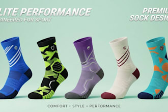 design unique 3d socks model, 3d glove design, socks mockup and rendering