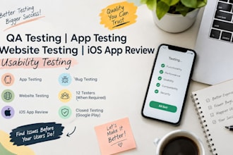 do QA testing app testing website testing IOS app review usability testing