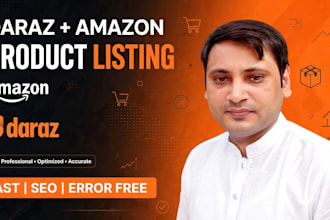 list and upload products on daraz and amazon seller central