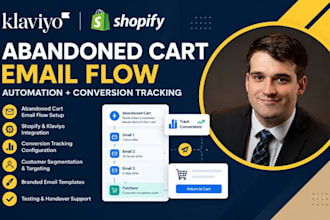 setup klaviyo shopify abandoned cart email flow and conversion tracking