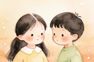 illustrate children story book illustration, children story
