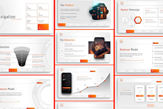 design investor pitch deck, tech startup, saas and b2b presentation