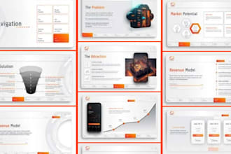design investor pitch deck, tech startup, saas and b2b presentation
