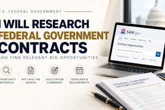 research federal government contracts and find relevant bid opportunities