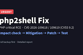 fix php2shell PHP vulnerability with an emergency patch and mitigation