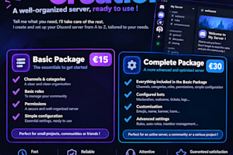 create and configure a custom discord server with roles and free bots