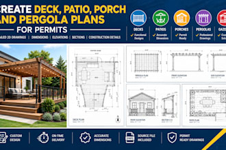 create deck, patio, porch and pergola plans for permits