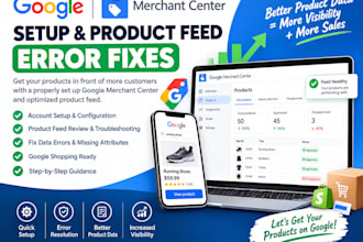 set up google merchant center and fix product feed errors