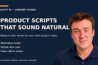 write natural product video scripts and ugc ad hooks