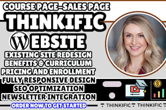 design your thinkific course page, thinkific landing page, thinkific sales page