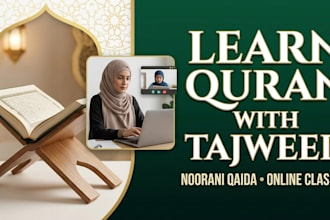 teach quran reading with tajweed and noorani qaida online