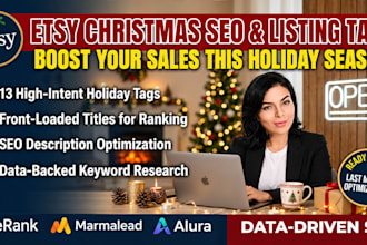optimize etsy shop SEO and listing tags for christmas sales