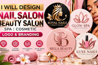 design feminine nail salon beauty salon spa cosmetic logo beauty salon branding