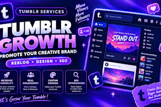 do tumblr promotion, blog customization and SEO backlinks