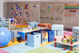 redesign kids softplay area,3d space furniture,kids play cafe layout,walkthrough