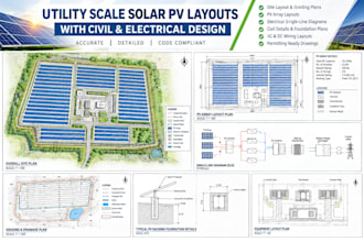 design utility scale solar pv layouts with civil and electrical design