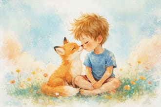 children storybook illustration, watercolor children storybook illustration