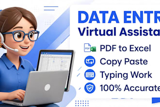 do fast data entry, excel work, pdf to word and typing work