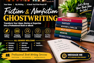 ghostwrite fiction and nonfiction book as a ghostwriter amazon kdp ebooks