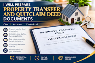 prepare property transfer and quitclaim deed documents