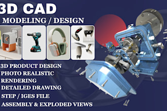 design industrial products and 3d cad model in solidworks