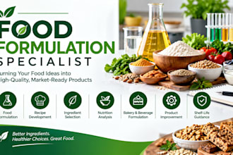 develop professional food formulation, recipe development
