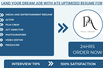 write an ats friendly media and entertainment resume