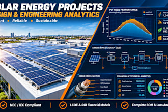 perform solar yield report, cable sizing report, lcoe calculation
