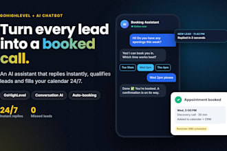 set up gohighlevel ai chatbot, conversation ai and appointment booking studio