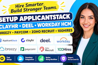 setup applicantstack clayhr deel workday hcm breezy paycom zoho recruit 100hires