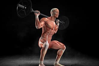 create 3d gym workout and fitness animations