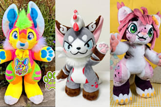 custom handcrafted animal personalized animal plush toy, handmade plushie